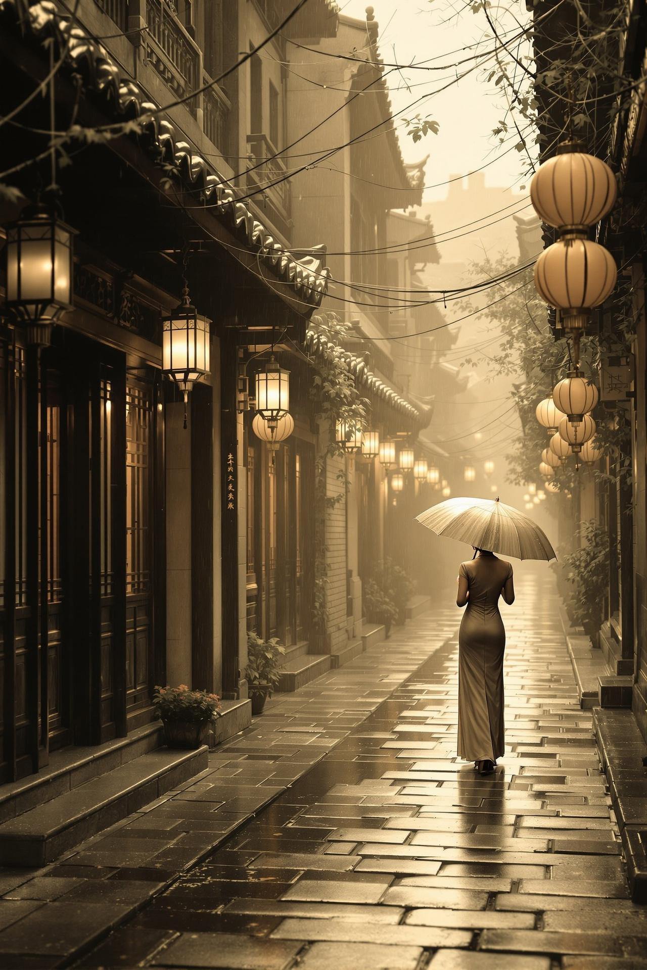 红果漫据精选作品 - 烟雨巷 - 青石板路上，刻满了思念的痕迹